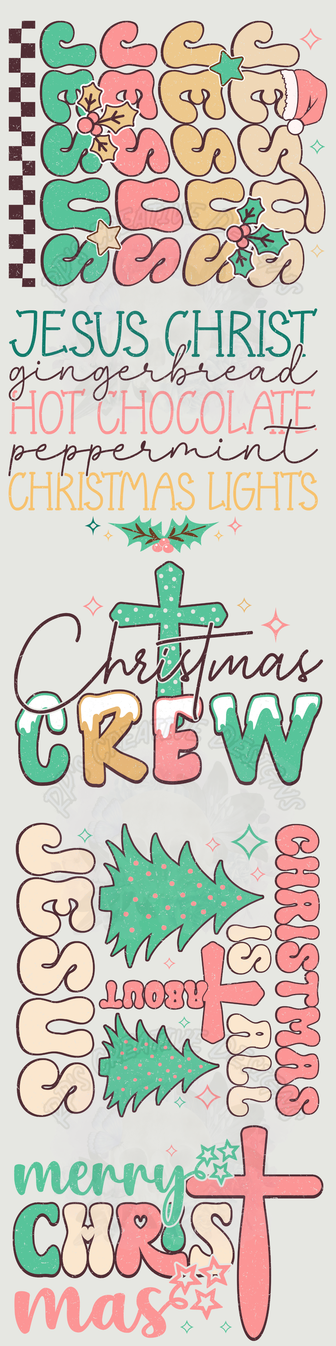 Jesus and Christmas GANG SHEET DTF