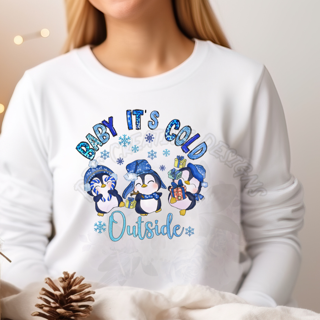 Baby It's Cold Outside Penguins DTF