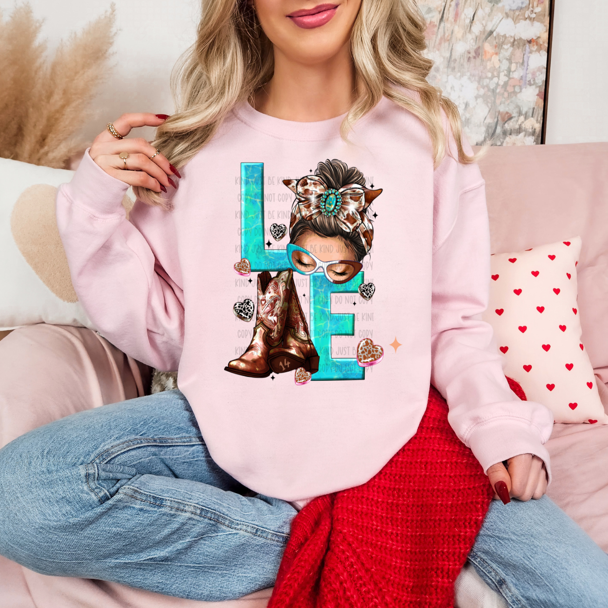 Love Turquois and Boots DTF