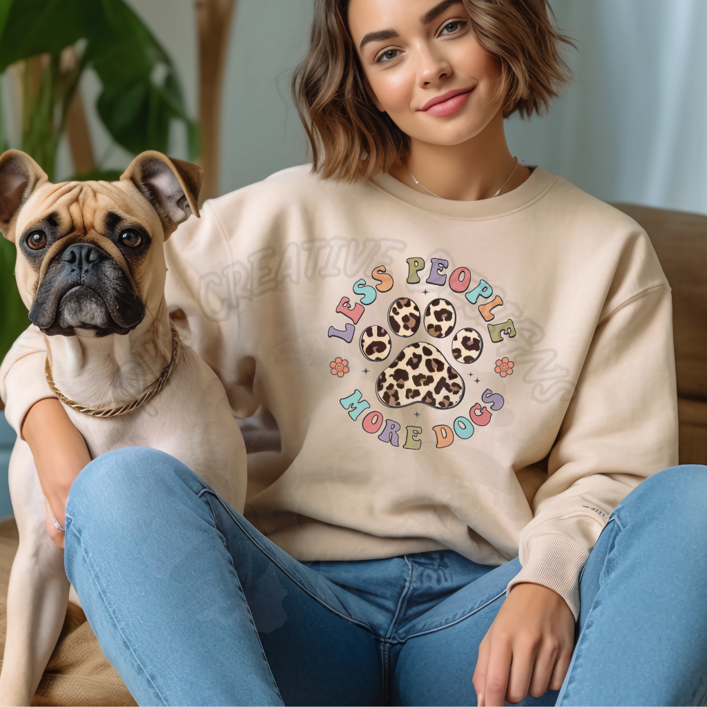 Less People More Dogs DTF