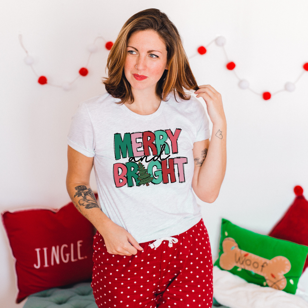 Merry and Bright Doodle DTF