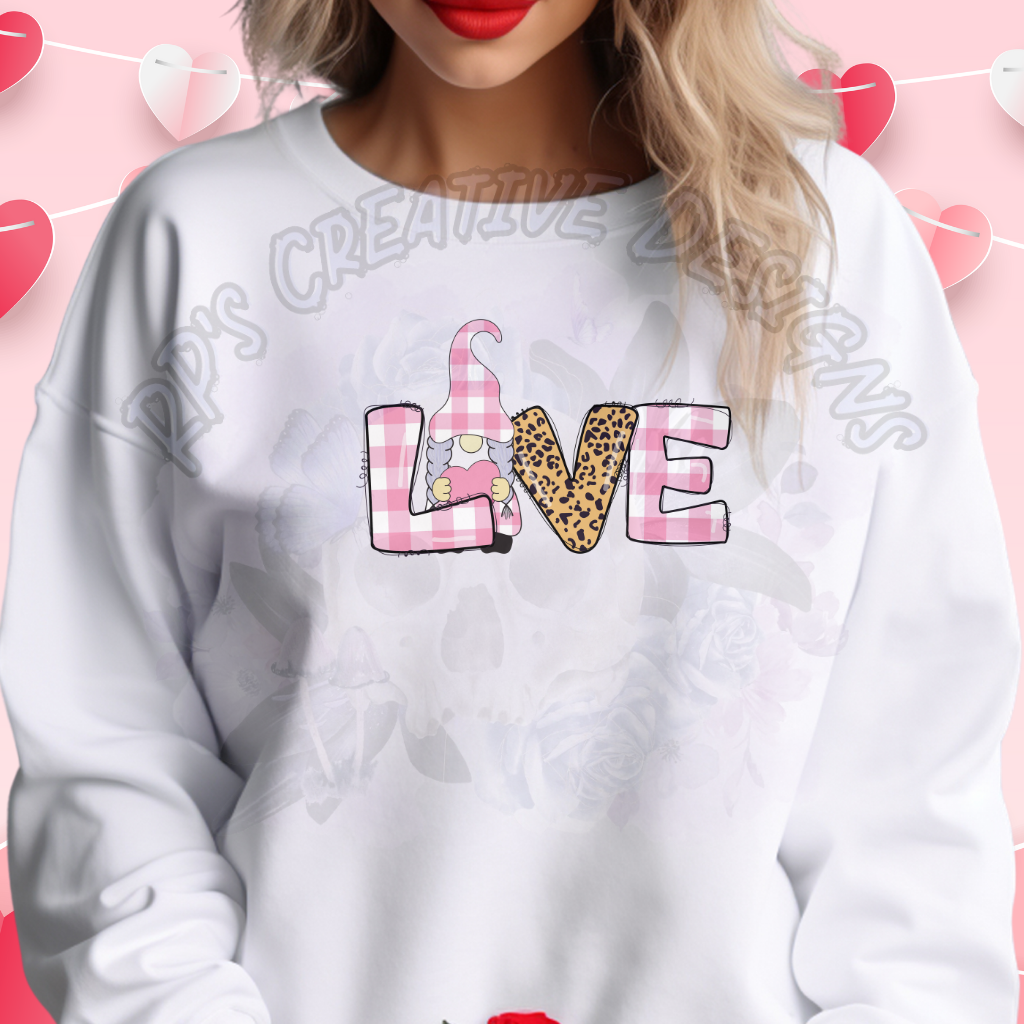 Love Plaid Valentine Gnome DTF