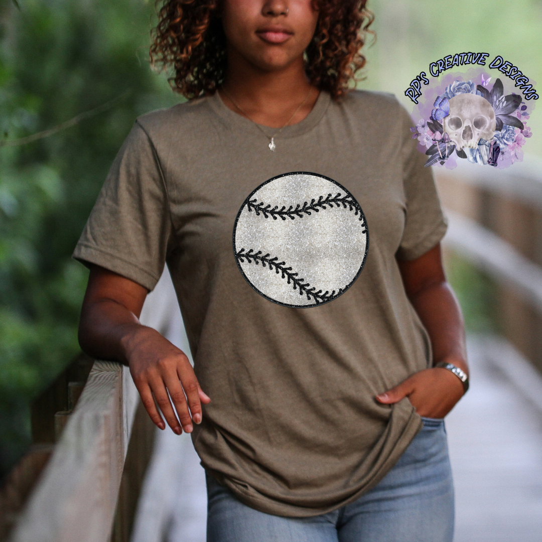 Baseball Faux Sequin DTF