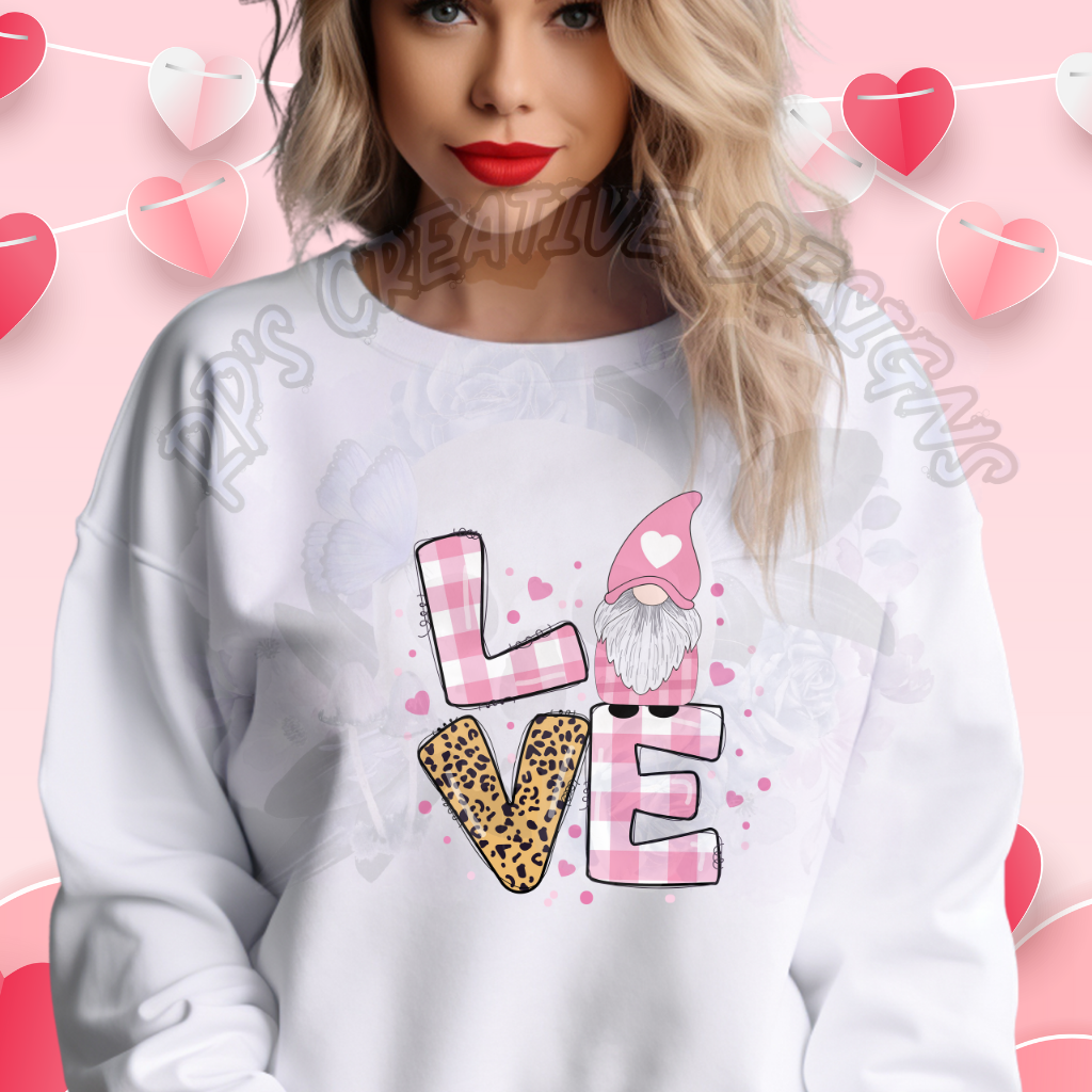 Love Plaid/Cheetah Valentine Gnome DTF