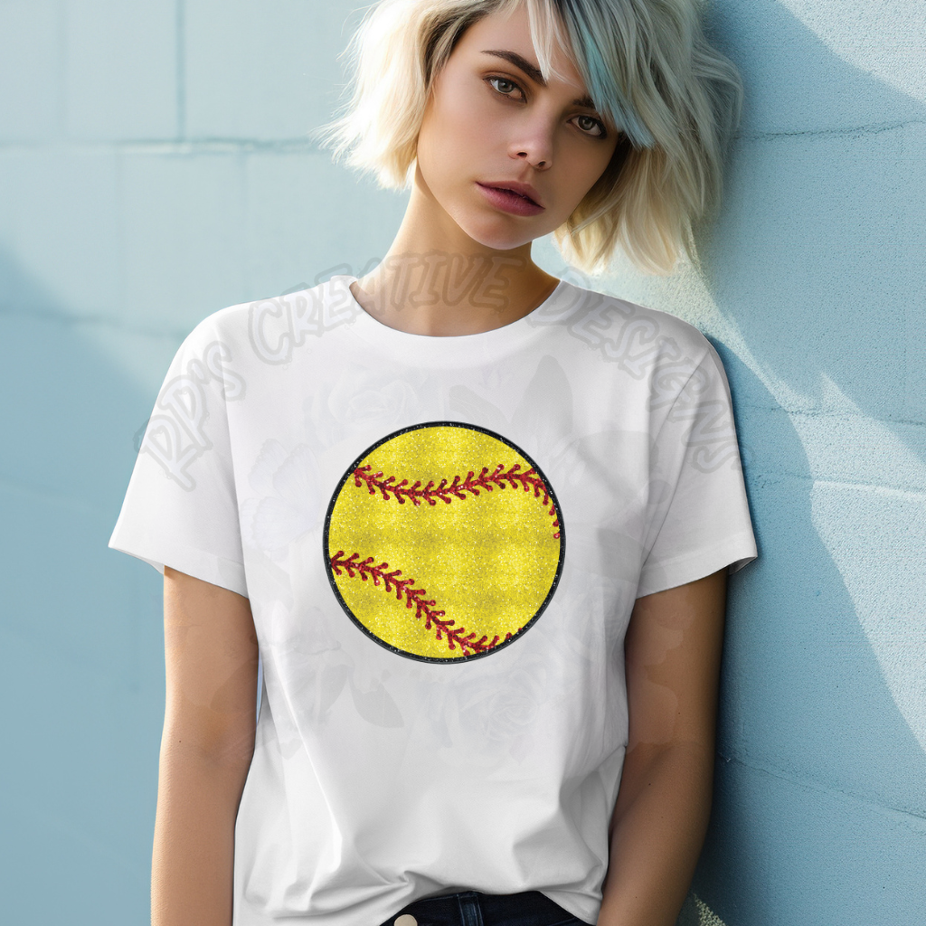 Glitter Softball DTF