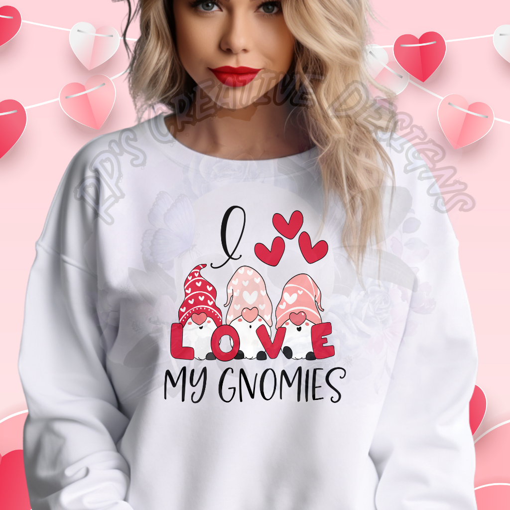 I Love Heart My Gnomies Valentine Gnome DTF