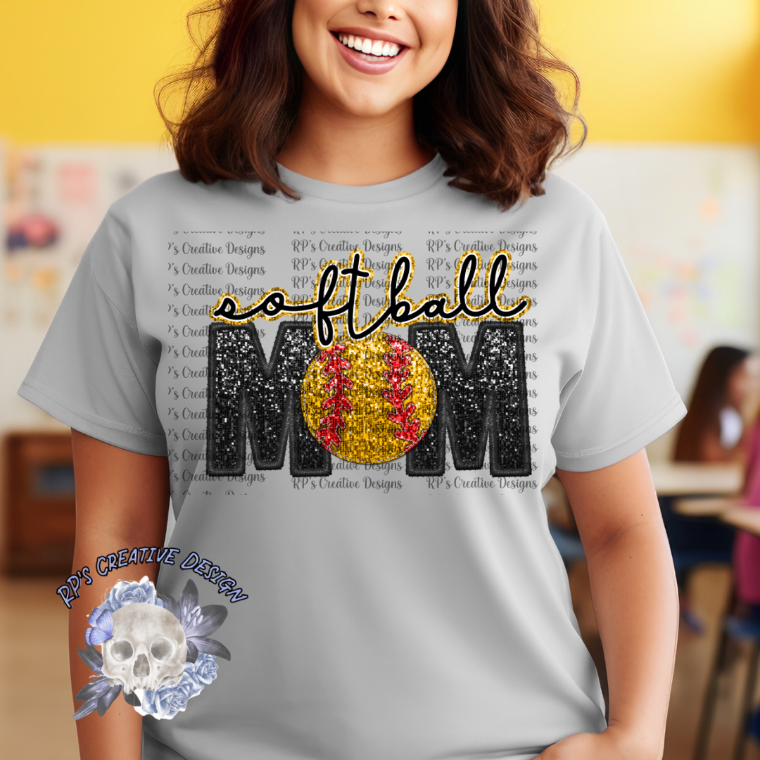 Faux Glitter Sports Mom