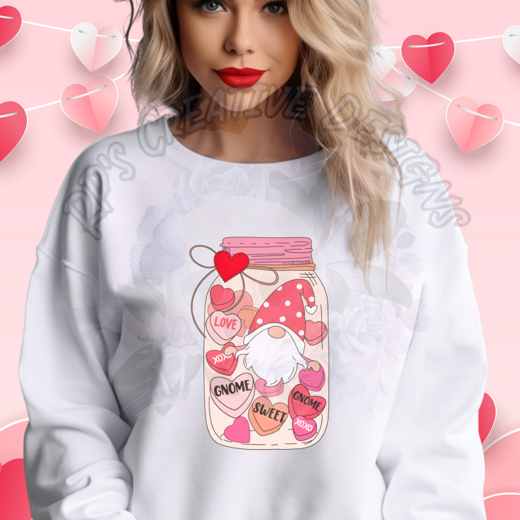 Gnome In A Jar Valentine Gnome DTF