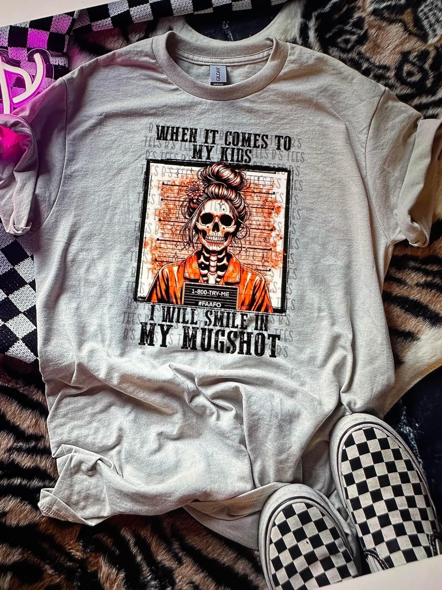 When it Comes to My Kids Completed tee on black Gildan softstyle