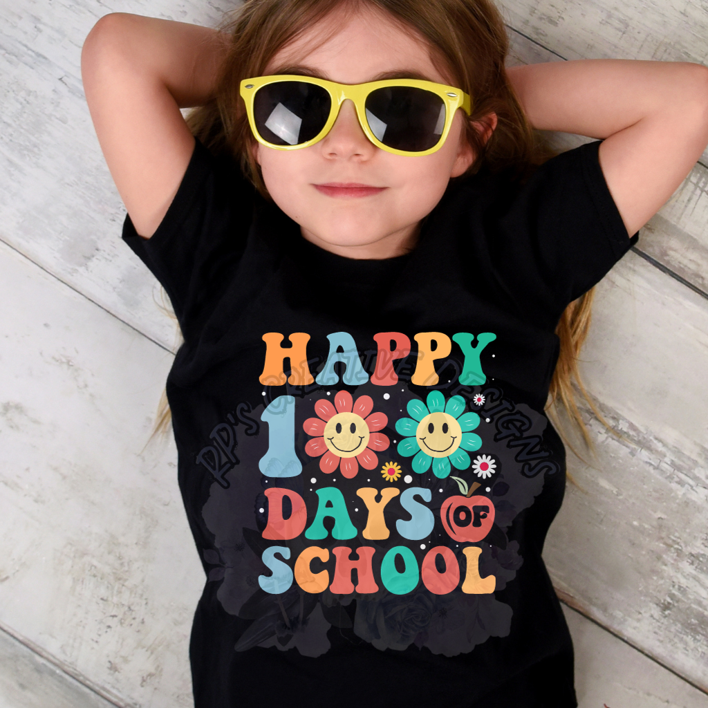 Happy 100 Days Of School Groovy DTF