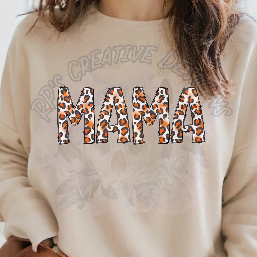 Mama Orange Leopard DTF