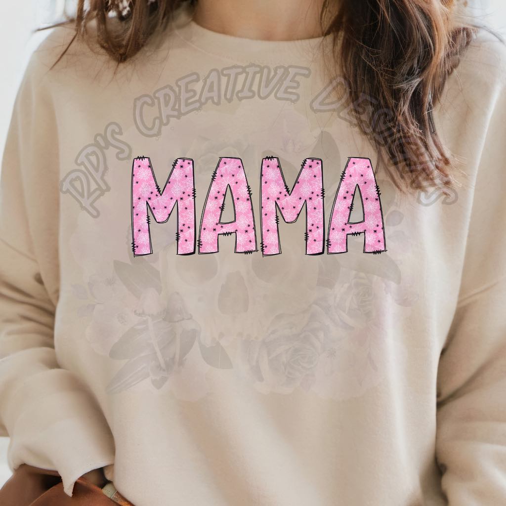 Mama Pink with White snowflakes DTF
