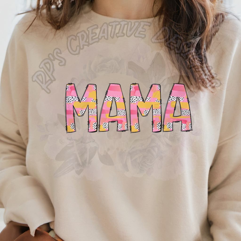 Mama Pink and Yellow DTF