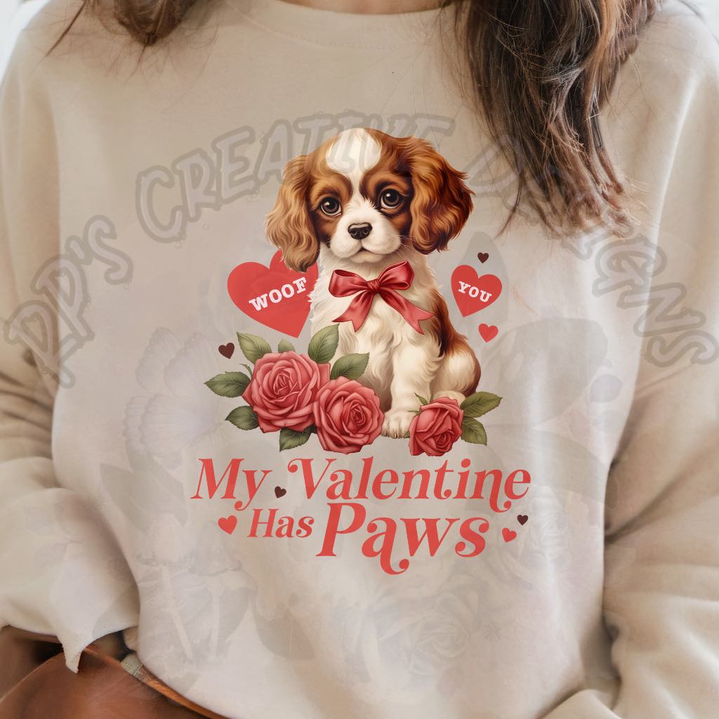My Valentine has Paws DTF