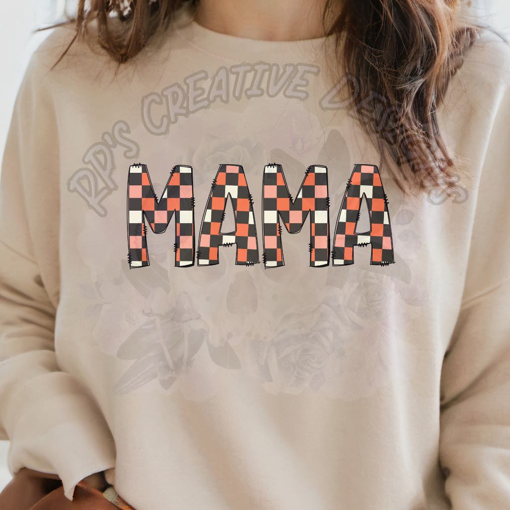 Mama Pink and Orange Squares DTF