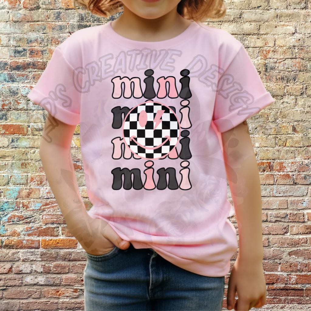 Mini Smiley Pink and Brown DTF