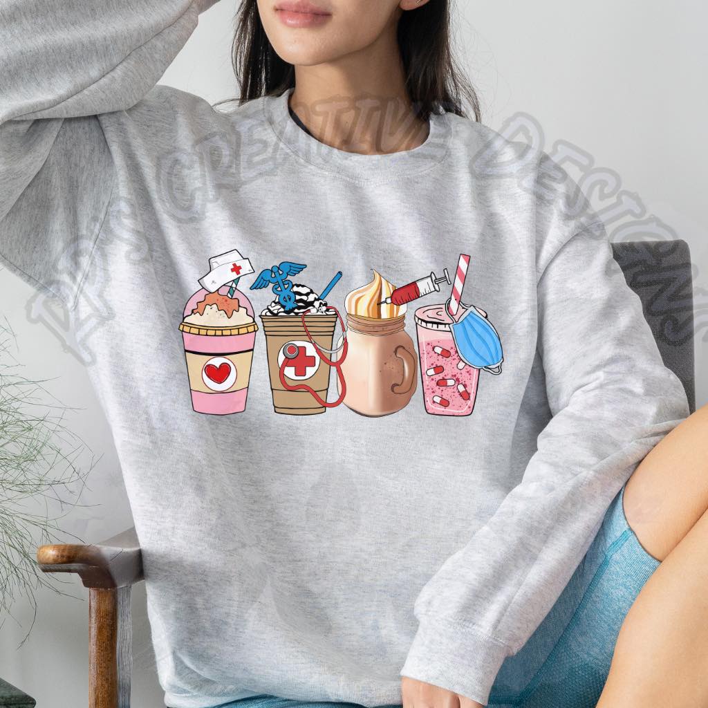 Coffee Cups Nurse Design DTF