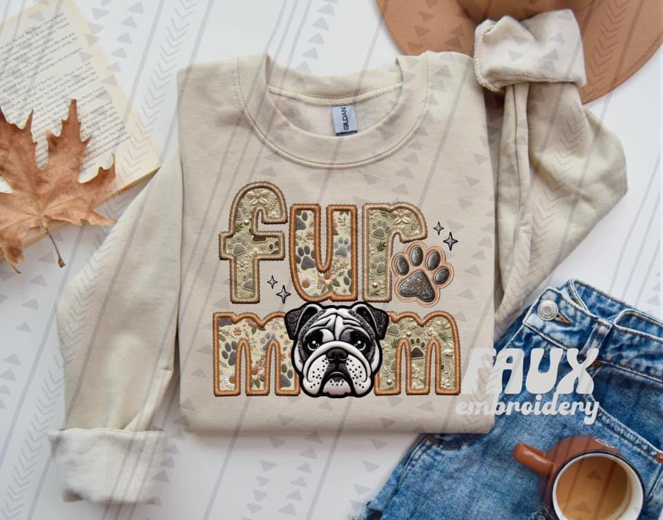 White/Grey English Bulldog Fur Mom DTF