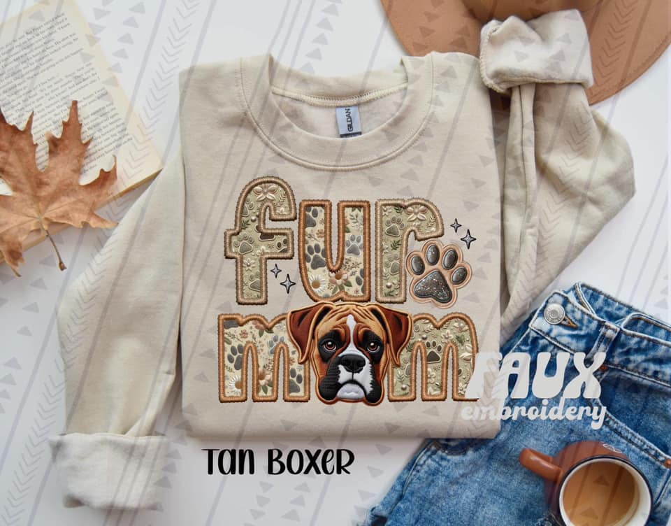 Tan Boxer Fur Mom DTF