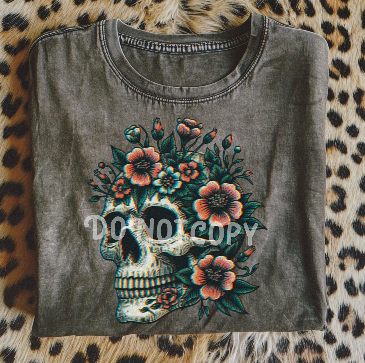 Skull Flowers DTF