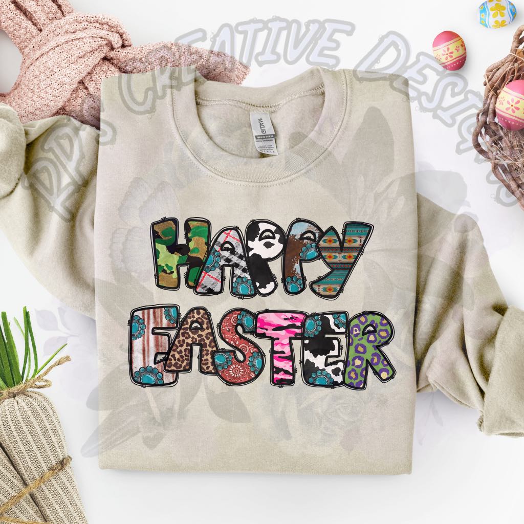 Happy Easter Camo & Cow DTF
