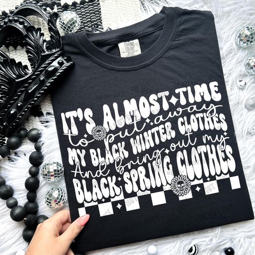 Black Spring Clothes DTF