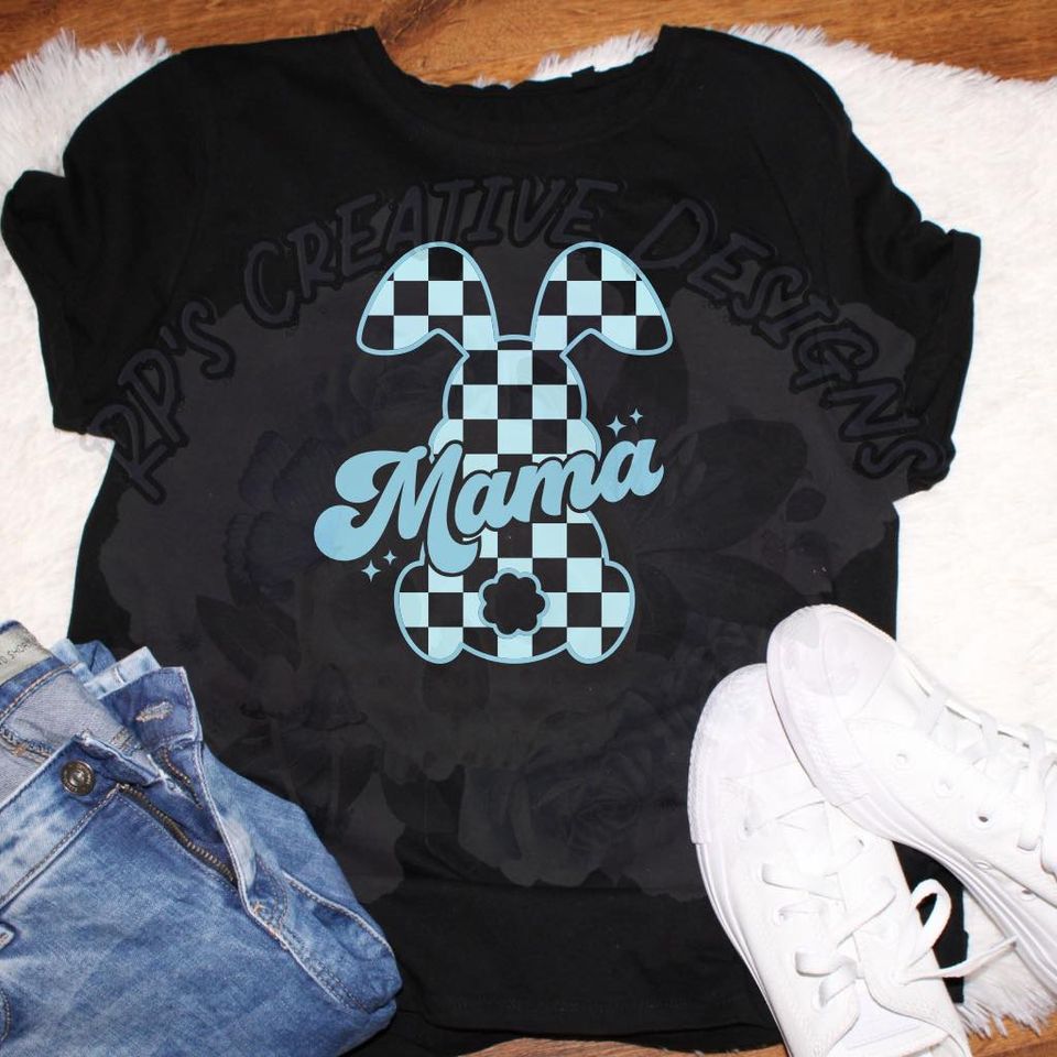 Checkered Mama Bunny DTF