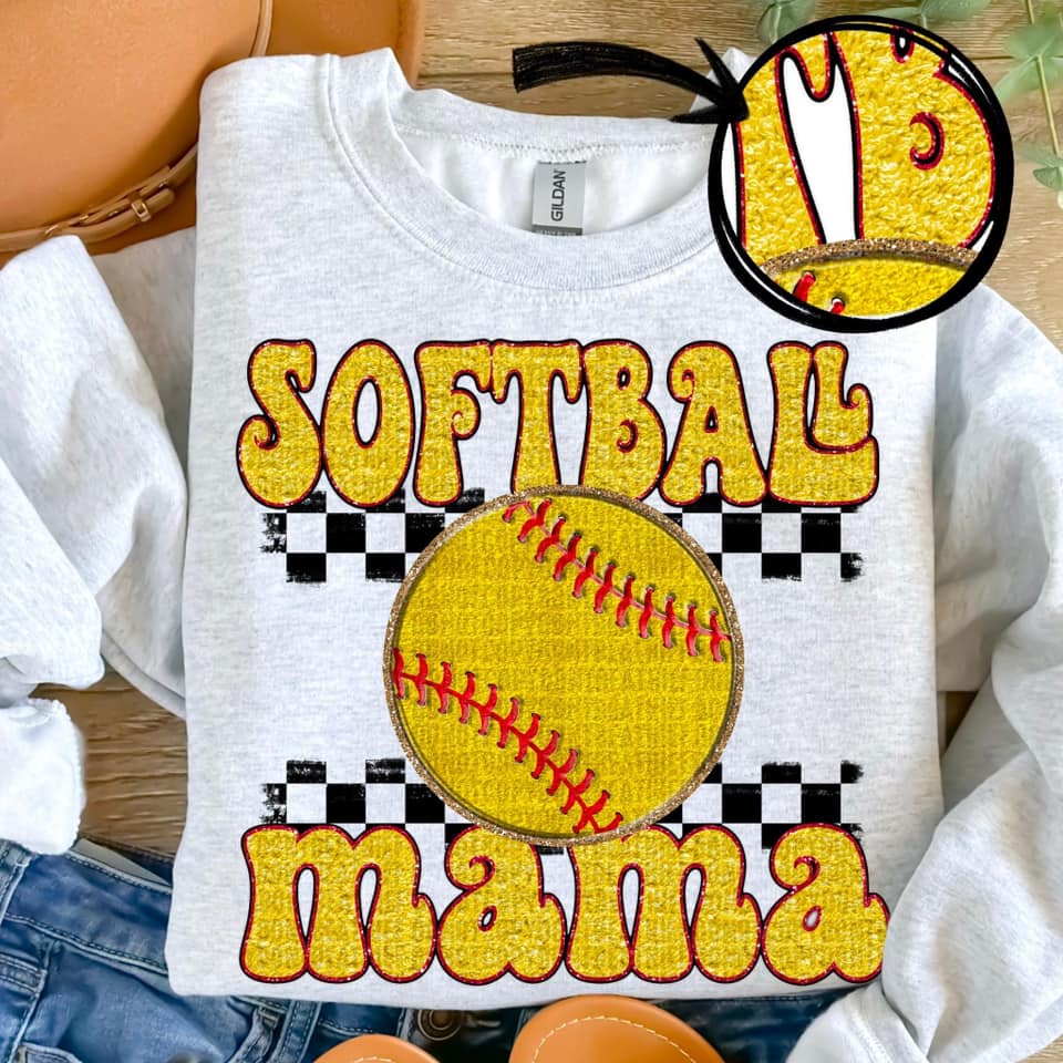 Faux Sequin Ball Mama DTF
