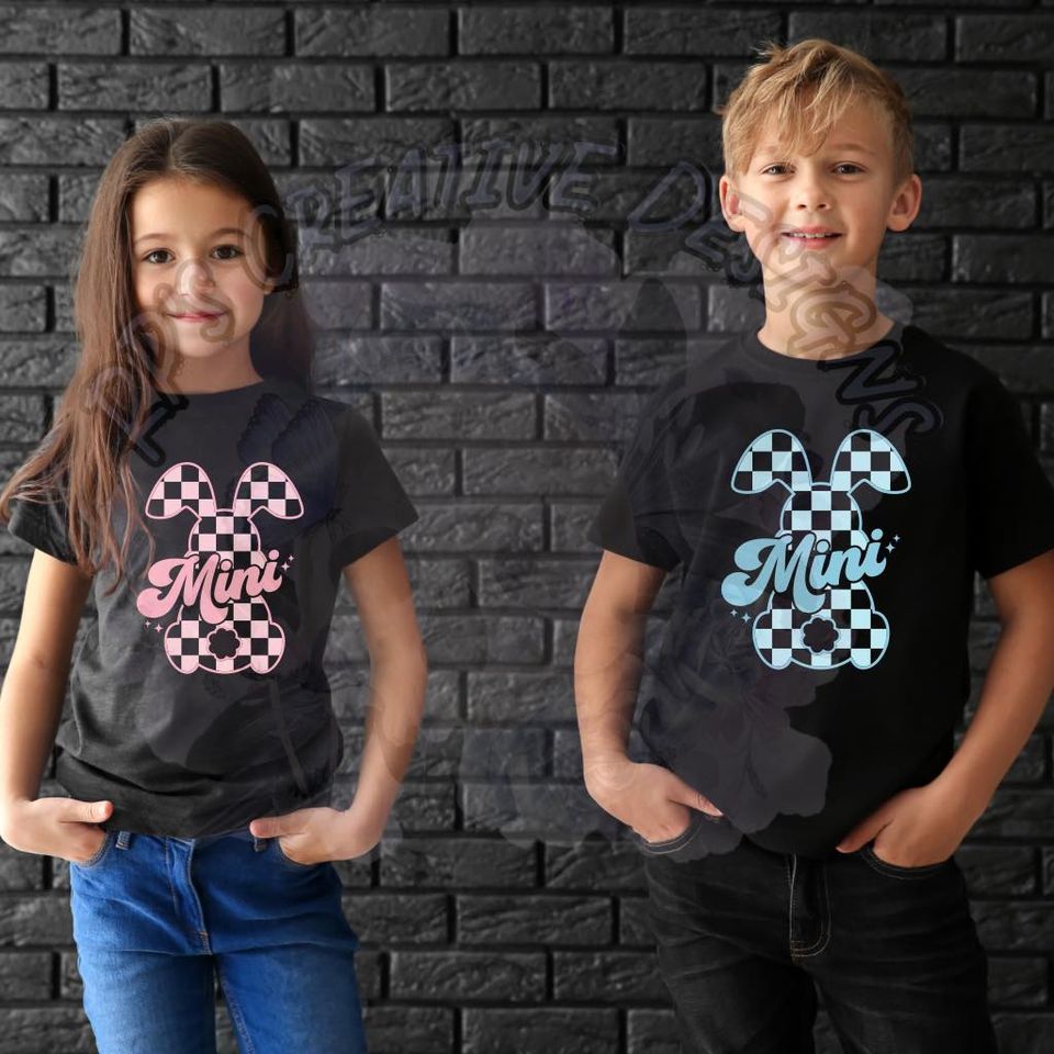 Checkered Mini Bunny DTF