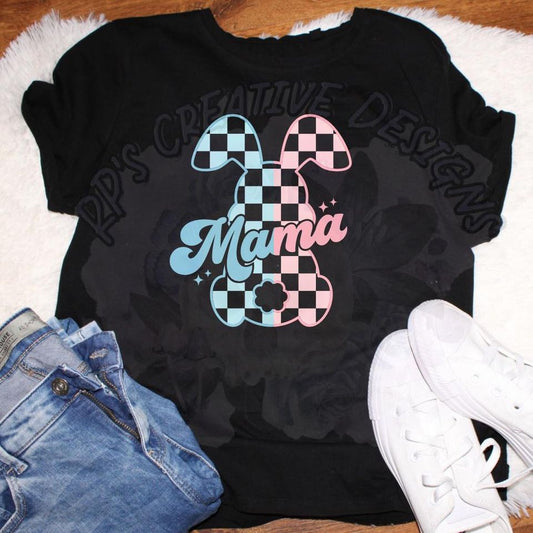 Checkered Mama Bunny DTF