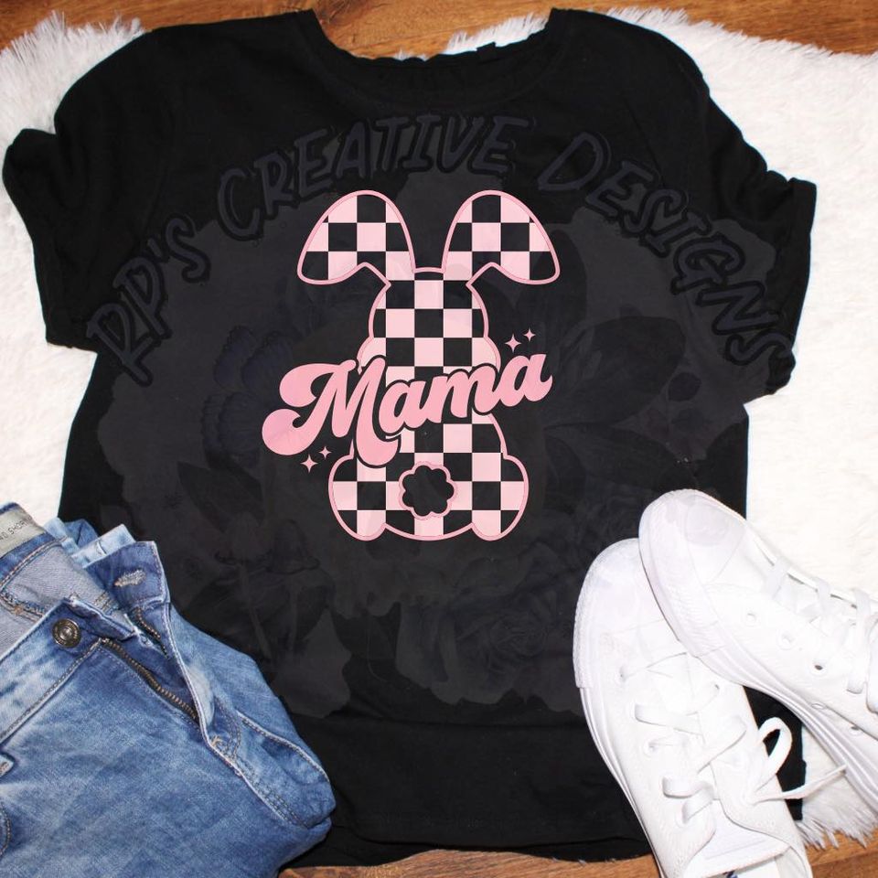 Checkered Mama Bunny DTF