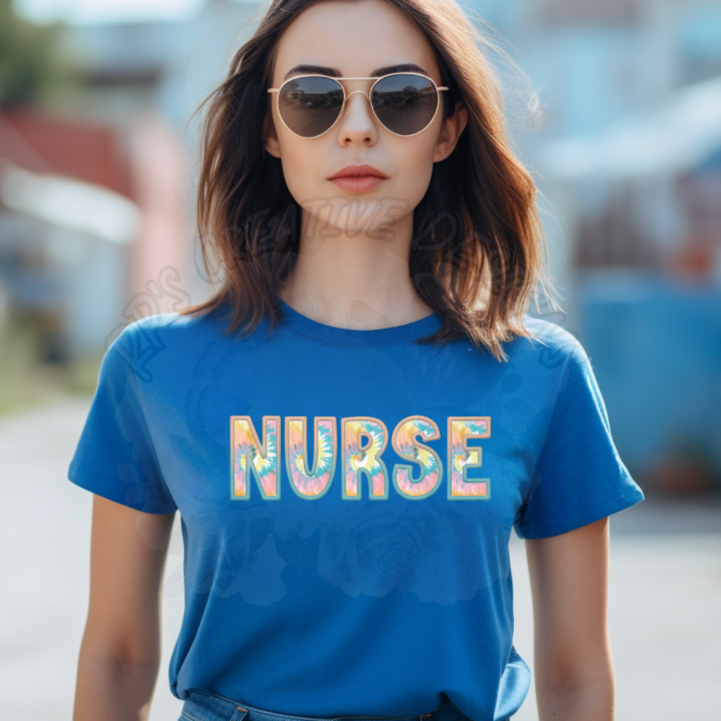 Nurse Tie Dye DTF