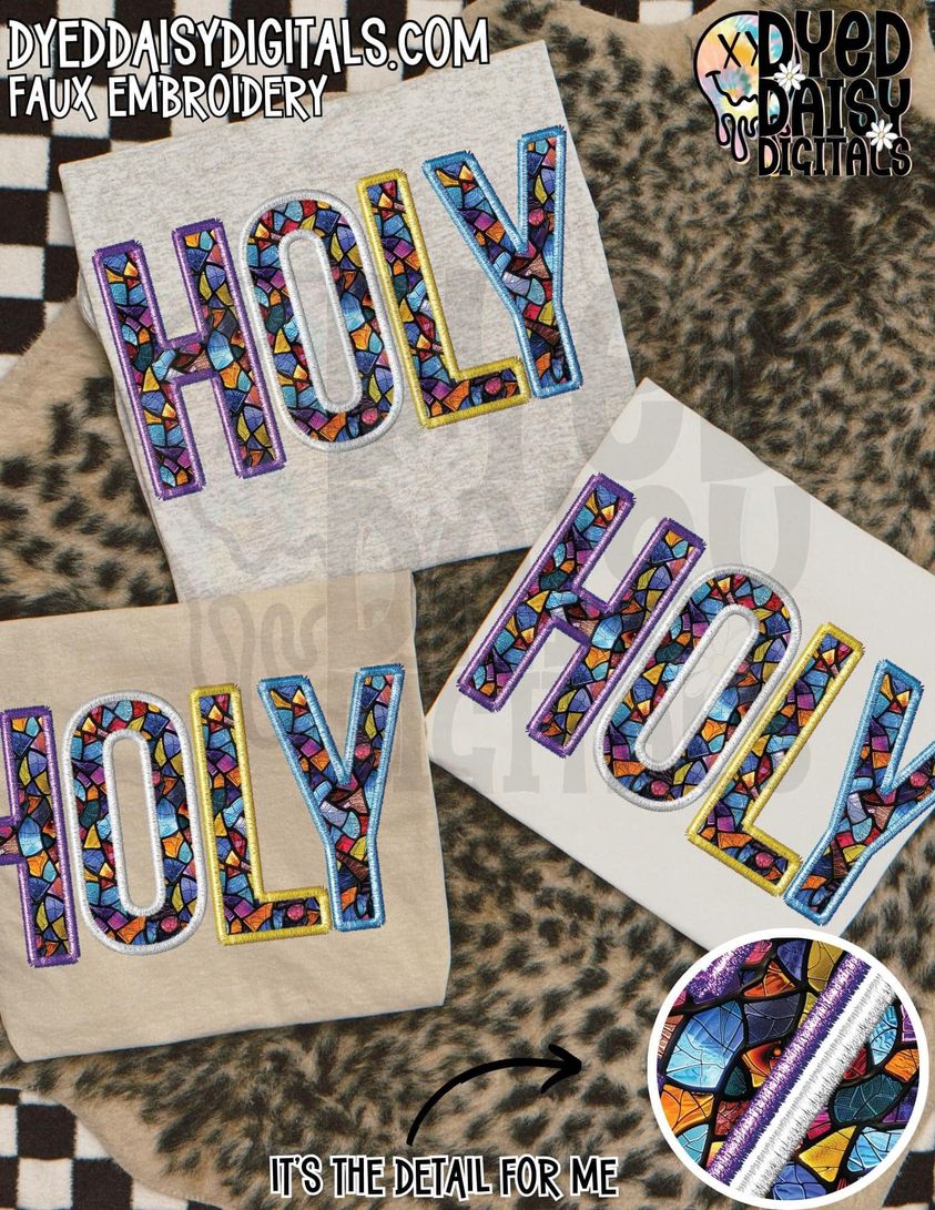 Holy Faux Embroidery DTF