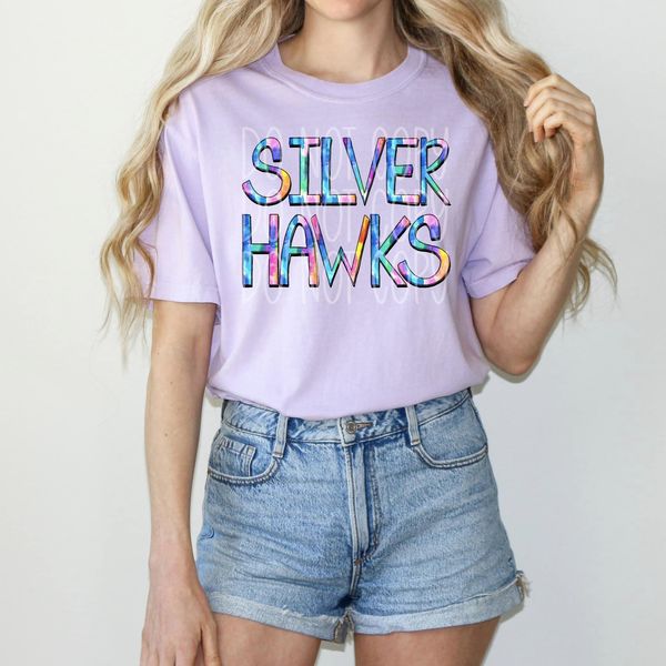 Tie Dye Silver Hawks DTF