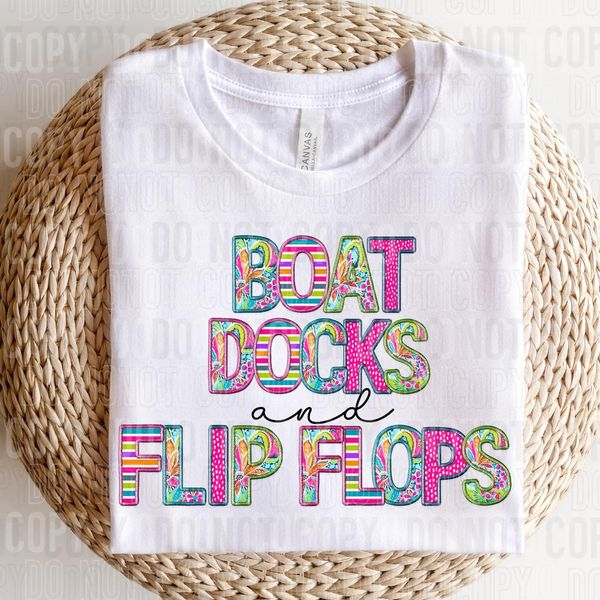 Boat Docks And Flip Flops DTF
