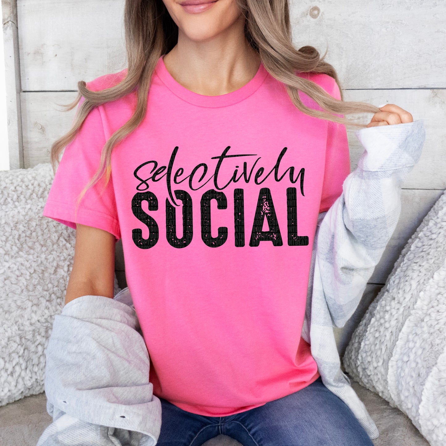 Selectively Social Black Font DTF