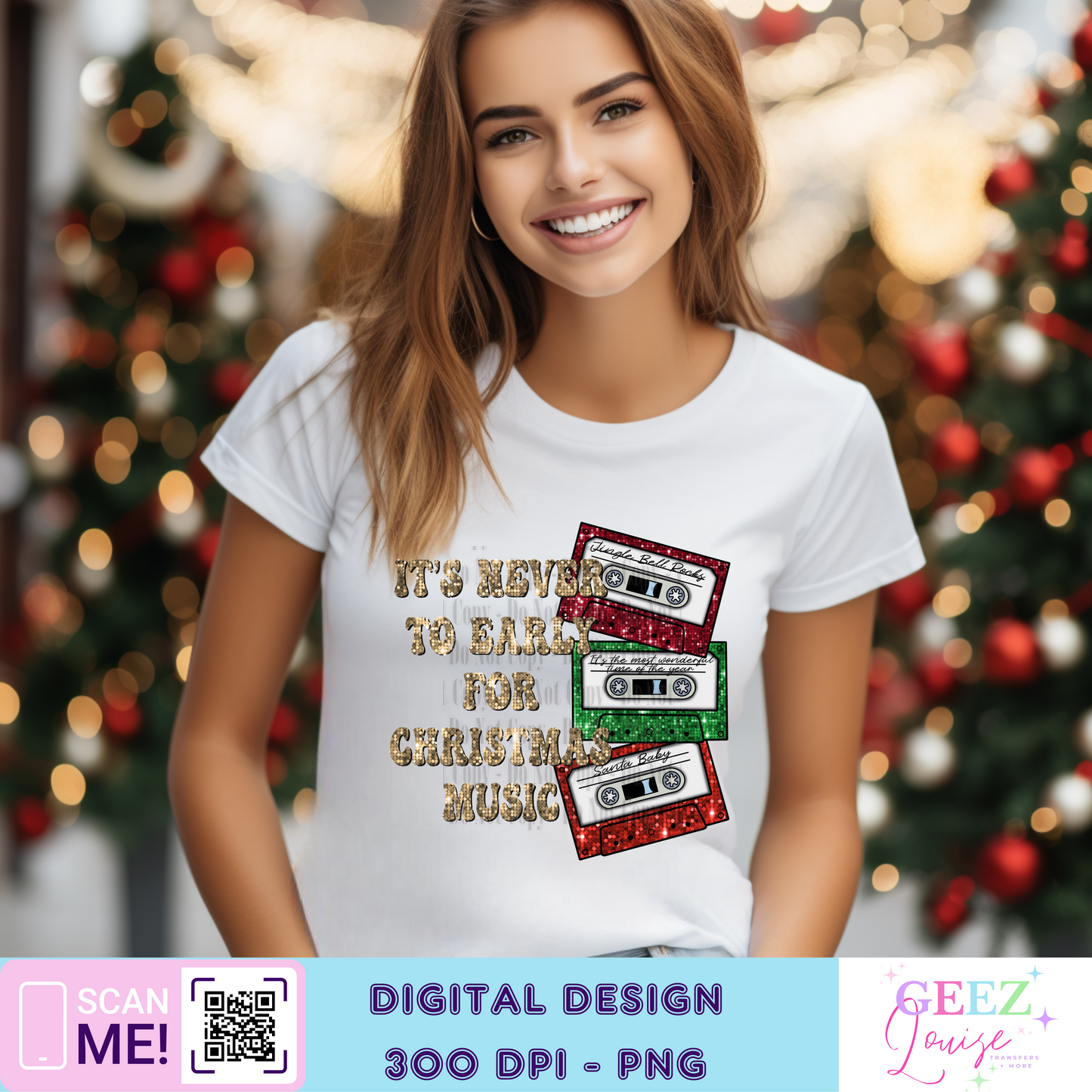 Christmas Cassette Tapes DTF