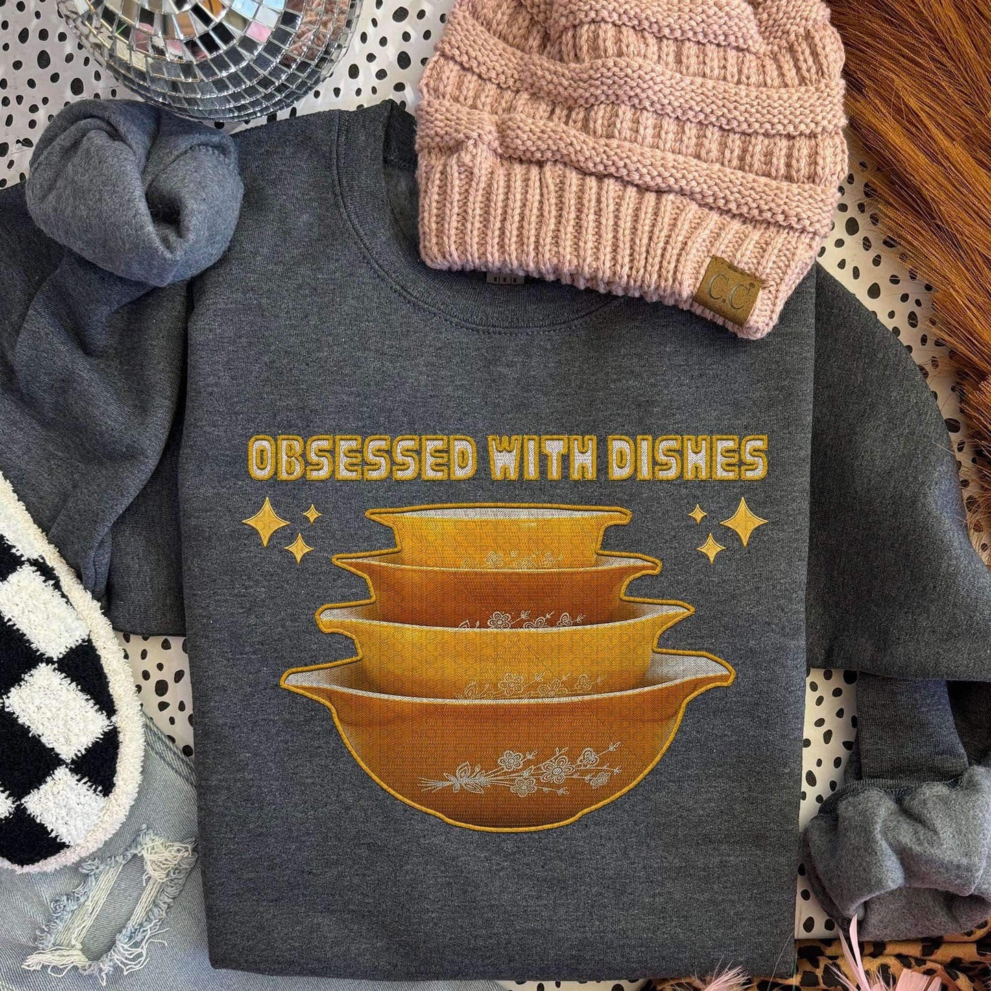 Obsessed with dishes (brown) DTF