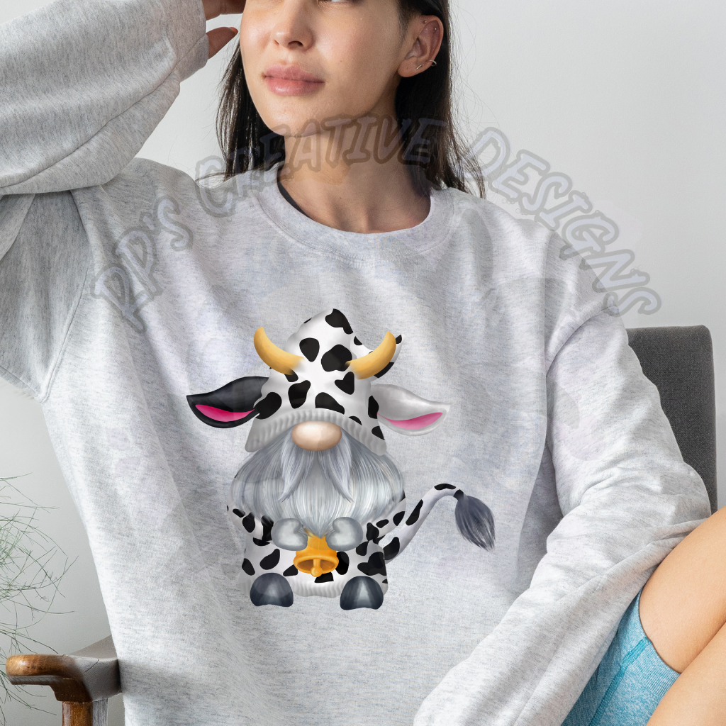 Cowprint Gnome with bell DTF
