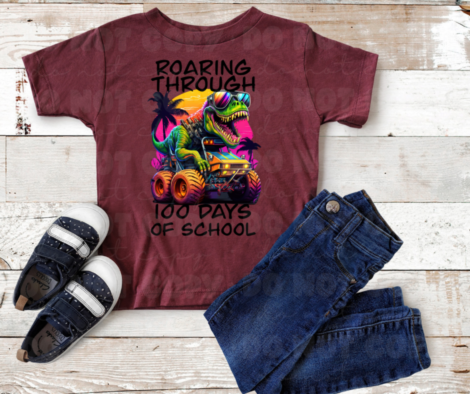 Roaring Through 100 Days Of School Sunglasses DTF