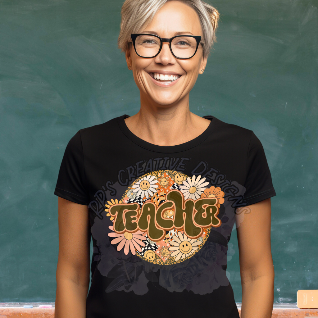 Boho Groovy Teacher DTF