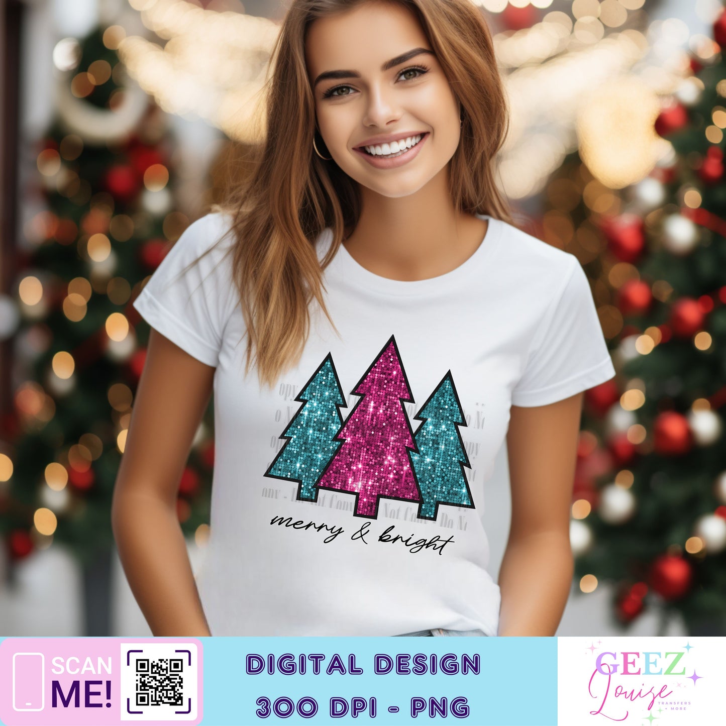 Glitter Christmas Trees DTF