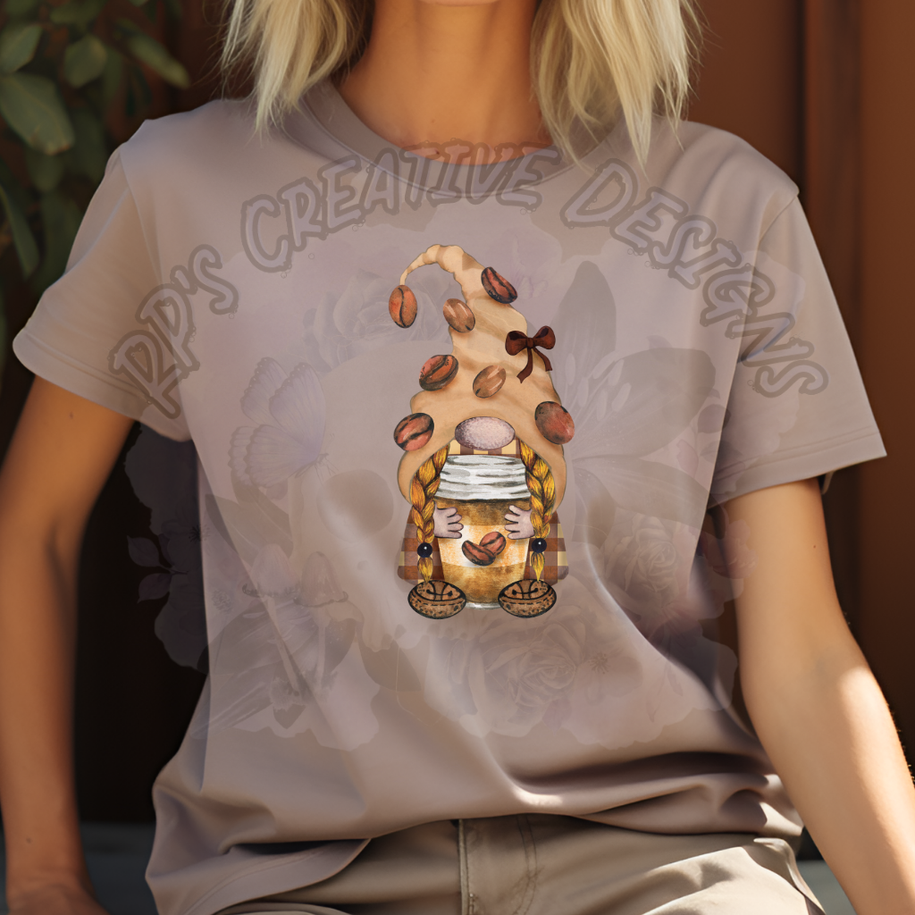 Coffee Bean Light Gold Gnome DTF