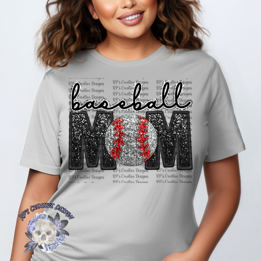 Faux Glitter Sports Mom