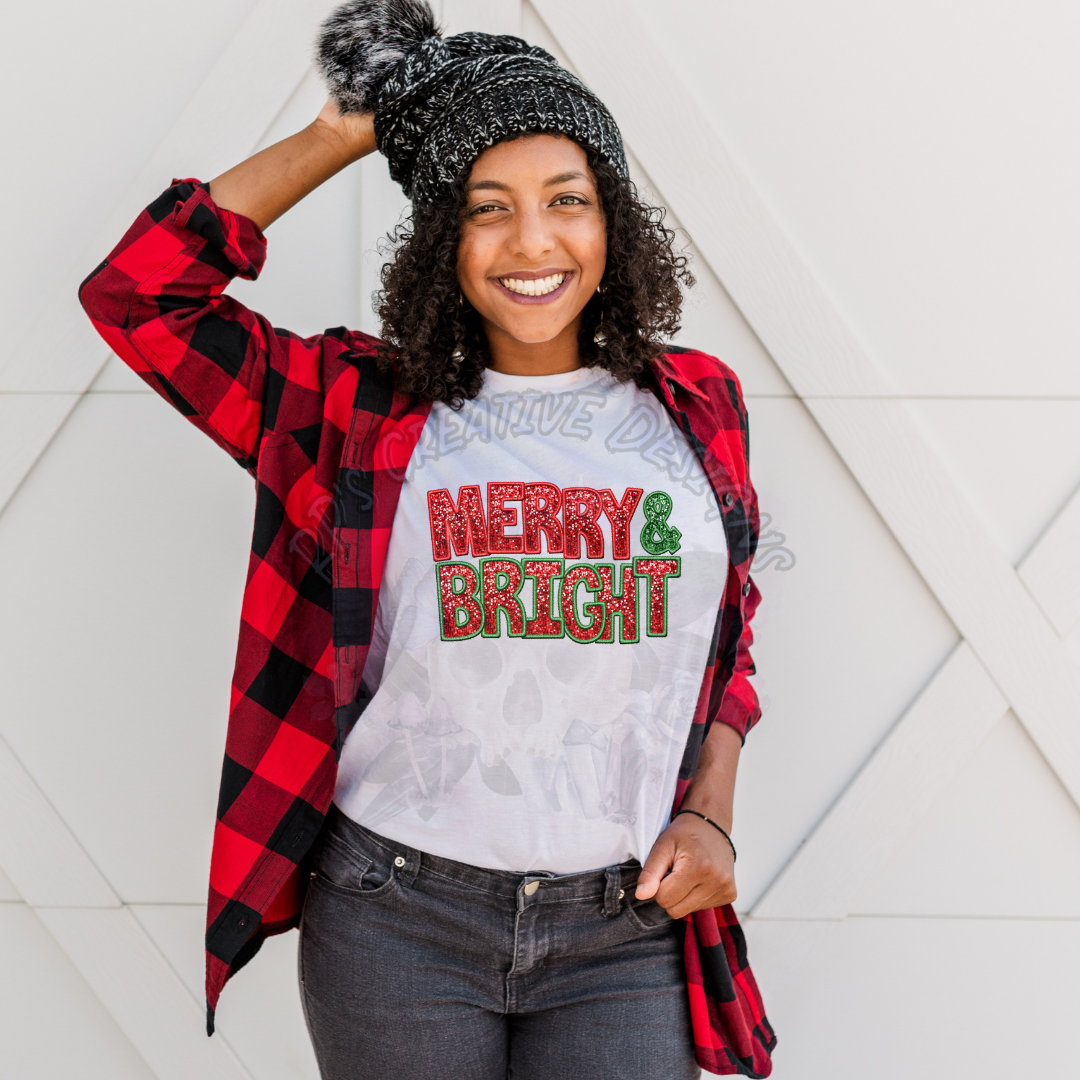 Merry and Bright Red and Green DTF