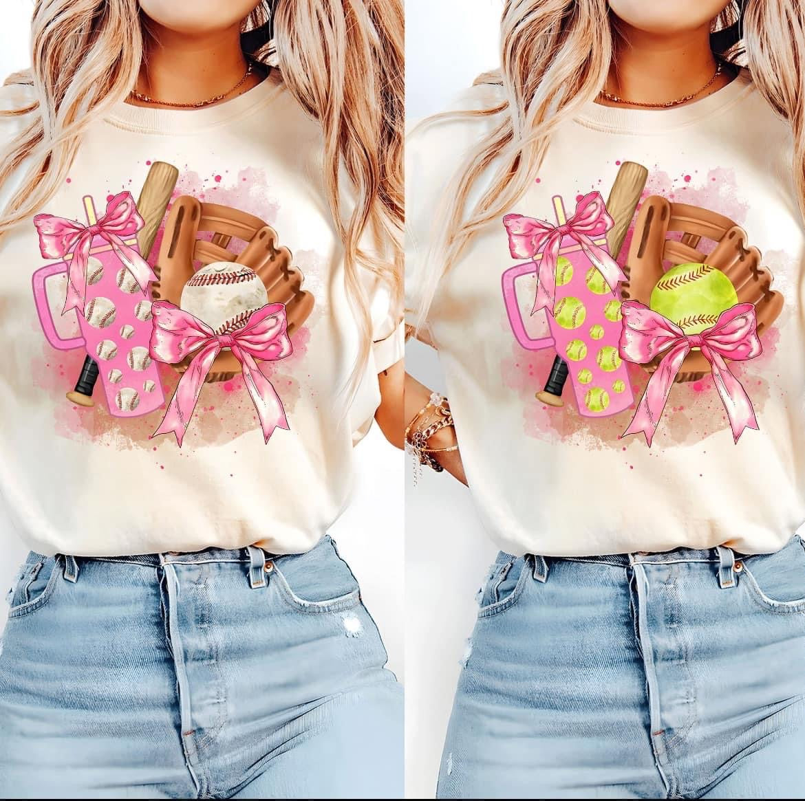 Baseball with ribbon DTF