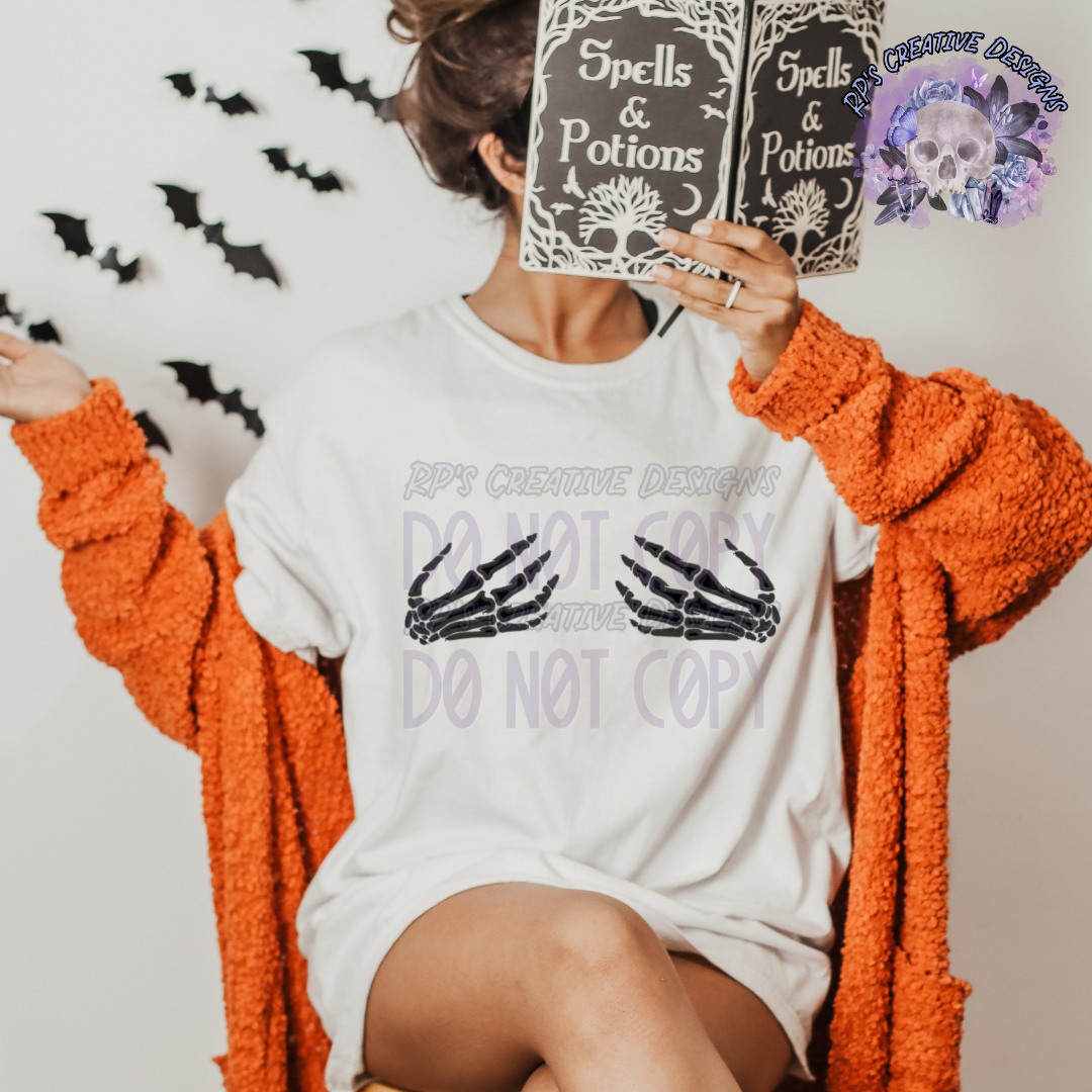 Skelly Hand Boobies DTF