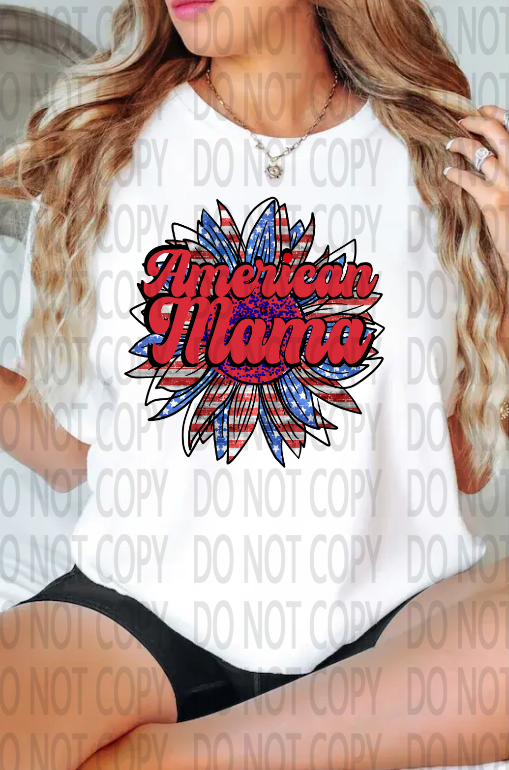 American Mama 4th of July Sunflower DTF