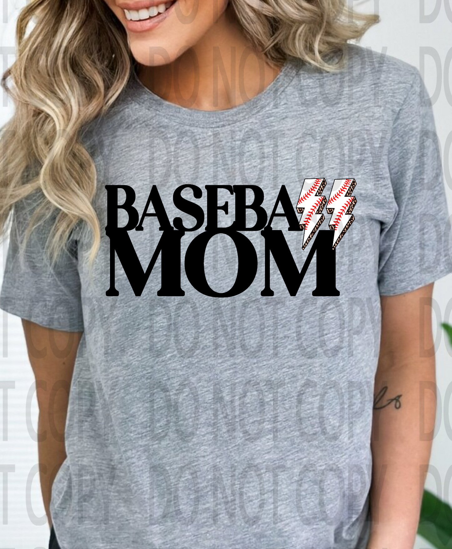 Baseball Mom Lightning Bolt DTF