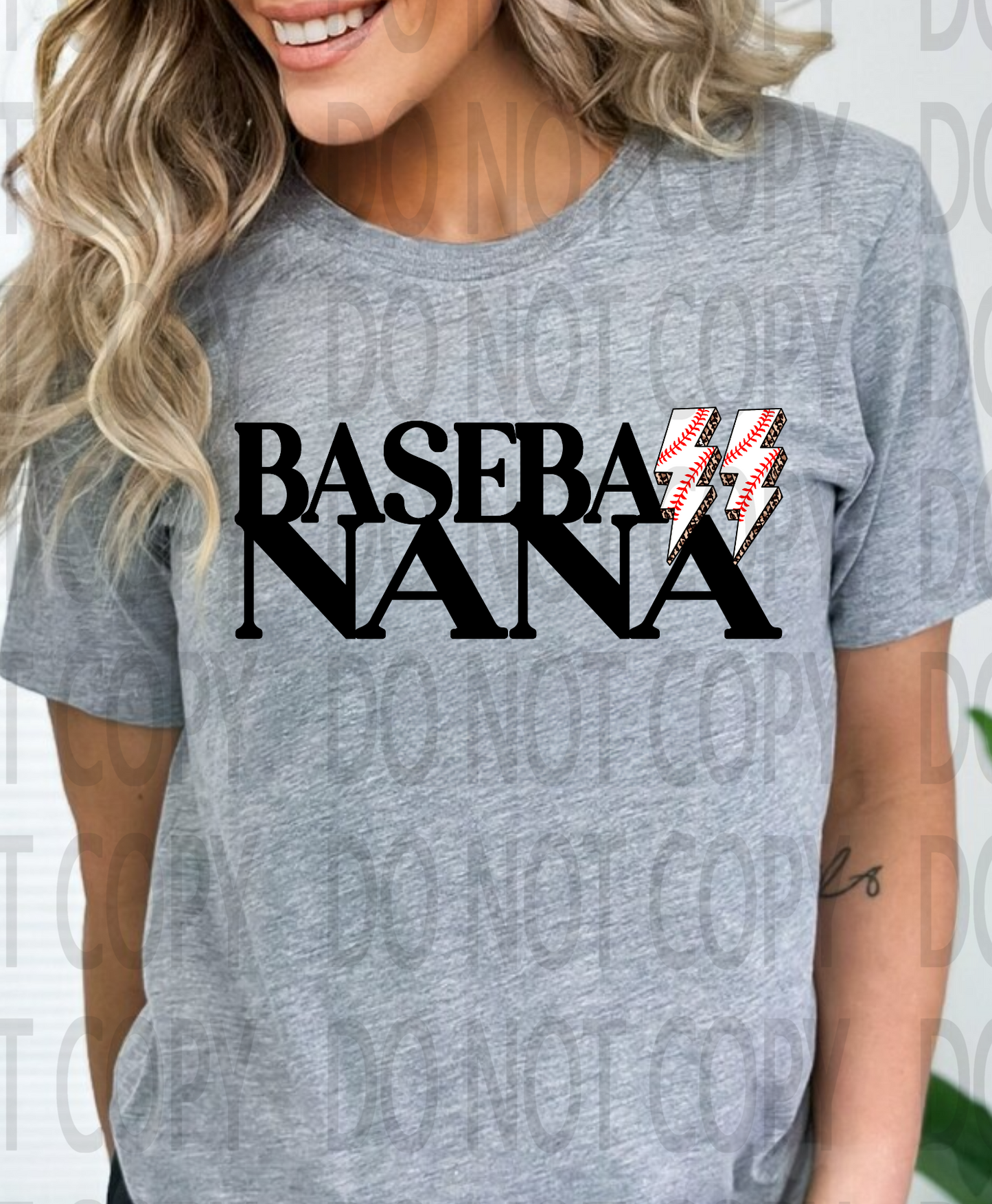 Baseball Nana Lightning Bolt DTF